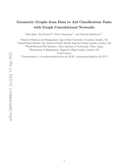 Geometric graphs from data to aid classification tasks with graph
  convolutional networks