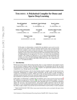 TIRAMISU: A Polyhedral Compiler for Dense and Sparse Deep Learning