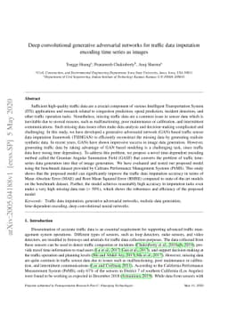 Deep convolutional generative adversarial networks for traffic data
  imputation encoding time series as images
