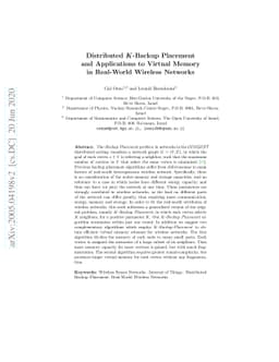 Distributed K-Backup Placement and Applications to Virtual Memory in
  Real-World Wireless Networks