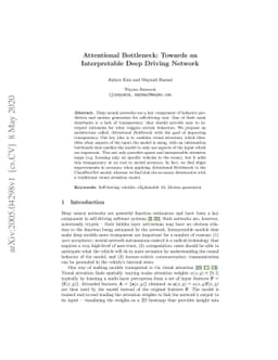 Attentional Bottleneck: Towards an Interpretable Deep Driving Network