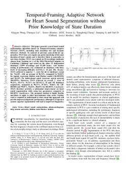 Temporal-Framing Adaptive Network for Heart Sound Segmentation without
  Prior Knowledge of State Duration