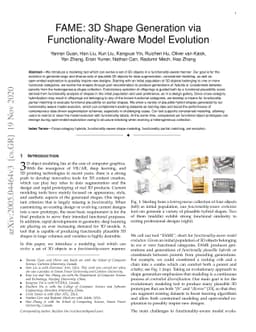FAME: 3D Shape Generation via Functionality-Aware Model Evolution