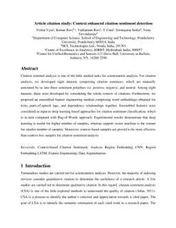 Article citation study: Context enhanced citation sentiment detection