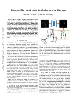 Radar-on-Lidar: metric radar localization on prior lidar maps
