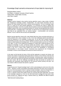 Knowledge Graph semantic enhancement of input data for improving AI