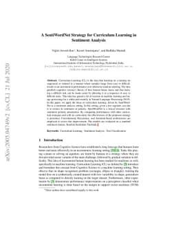 A SentiWordNet Strategy for Curriculum Learning in Sentiment Analysis