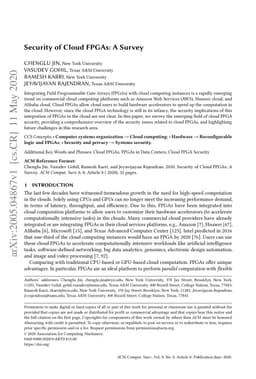 Security of Cloud FPGAs: A Survey