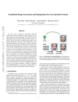 Conditional Image Generation and Manipulation for User-Specified Content