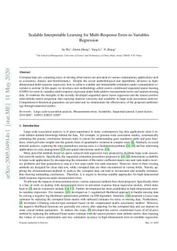Scalable Interpretable Learning for Multi-Response Error-in-Variables
  Regression
