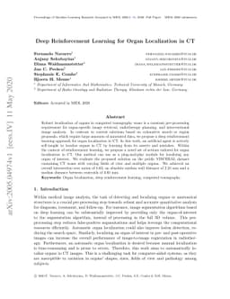 Deep Reinforcement Learning for Organ Localization in CT