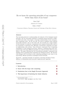Do we know the operating principles of our computers better than those
  of our brain?