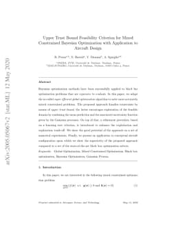 Upper Trust Bound Feasibility Criterion for Mixed Constrained Bayesian
  Optimization with Application to Aircraft Design