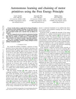 Autonomous learning and chaining of motor primitives using the Free
  Energy Principle