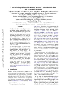 A Self-Training Method for Machine Reading Comprehension with Soft
  Evidence Extraction