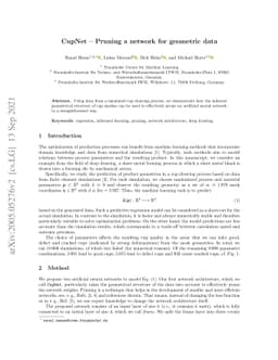 CupNet -- Pruning a network for geometric data