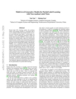 Multi-Level Generative Models for Partial Label Learning with Non-random
  Label Noise