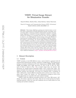 VIDIT: Virtual Image Dataset for Illumination Transfer