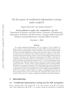On the power of conditional independence testing under model-X