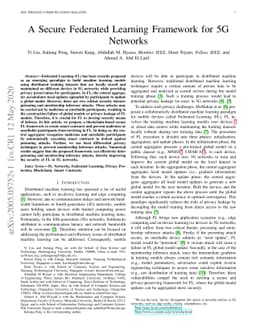 A Secure Federated Learning Framework for 5G Networks