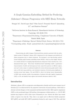 A Graph Gaussian Embedding Method for Predicting Alzheimer's Disease
  Progression with MEG Brain Networks