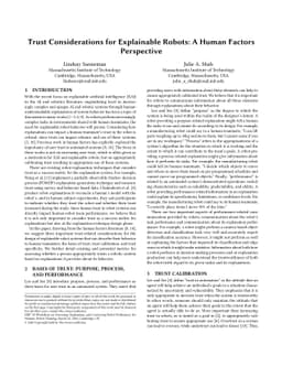 Trust Considerations for Explainable Robots: A Human Factors Perspective