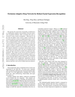 Occlusion-Adaptive Deep Network for Robust Facial Expression Recognition