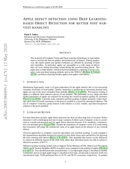 Apple Defect Detection Using Deep Learning Based Object Detection For
  Better Post Harvest Handling