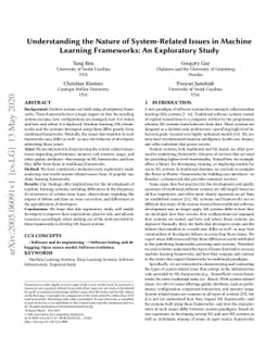 Understanding the Nature of System-Related Issues in Machine Learning
  Frameworks: An Exploratory Study