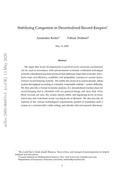 Stabilizing Congestion in Decentralized Record-Keepers