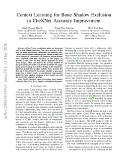 Context Learning for Bone Shadow Exclusion in CheXNet Accuracy
  Improvement