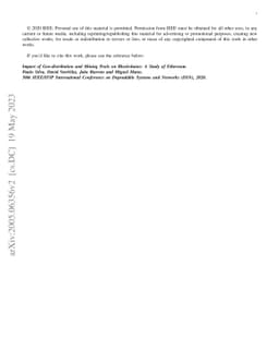 Impact of Geo-distribution and Mining Pools on Blockchains: A Study of
  Ethereum
