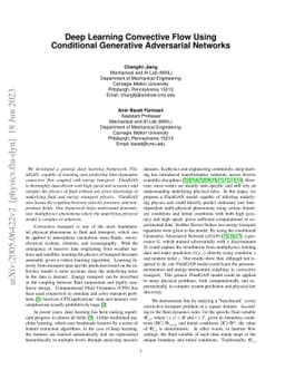 Deep Learning Convective Flow Using Conditional Generative Adversarial
  Networks