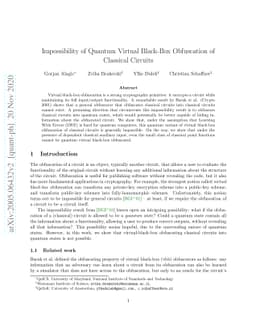 Impossibility of Quantum Virtual Black-Box Obfuscation of Classical
  Circuits