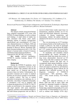 MosMedData: Chest CT Scans With COVID-19 Related Findings Dataset