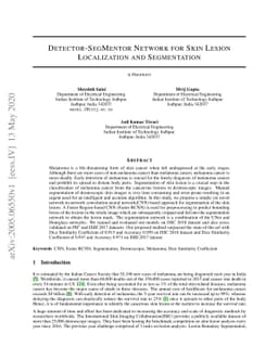 Detector-SegMentor Network for Skin Lesion Localization and Segmentation