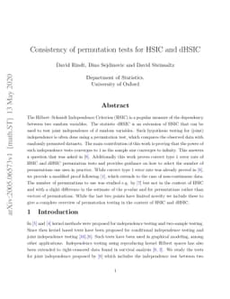 Consistency of permutation tests for HSIC and dHSIC