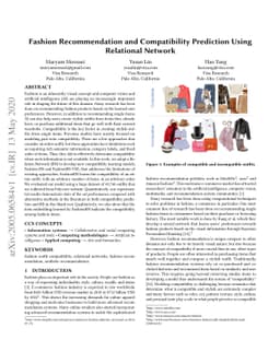 Fashion Recommendation and Compatibility Prediction Using Relational
  Network
