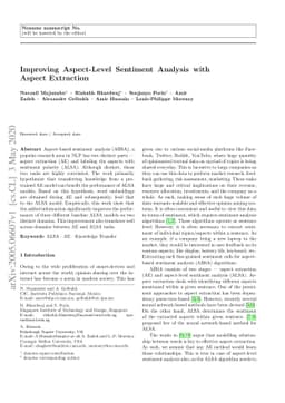Improving Aspect-Level Sentiment Analysis with Aspect Extraction