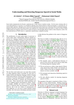 Understanding and Detecting Dangerous Speech in Social Media