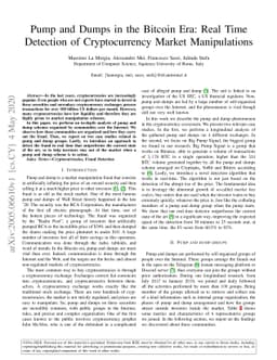 Pump and Dumps in the Bitcoin Era: Real Time Detection of Cryptocurrency
  Market Manipulations