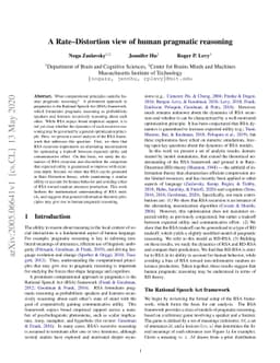 A Rate-Distortion view of human pragmatic reasoning