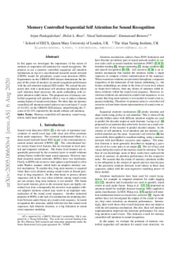 Memory Controlled Sequential Self Attention for Sound Recognition