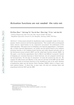 Activation functions are not needed: the ratio net