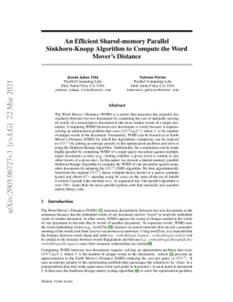 An Efficient Shared-memory Parallel Sinkhorn-Knopp Algorithm to Compute
  the Word Mover's Distance