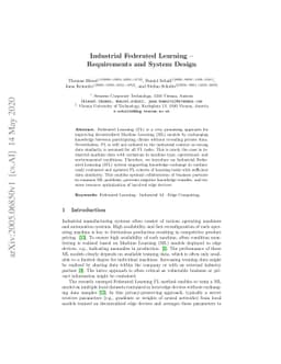 Industrial Federated Learning -- Requirements and System Design