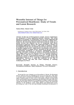 Wearable Internet of Things for Personalized Healthcare Study of Trends
  and Latent Research
