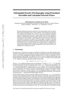 Subsampled Fourier Ptychography using Pretrained Invertible and
  Untrained Network Priors