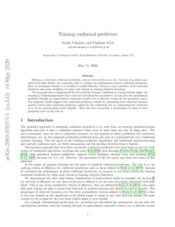 Training conformal predictors