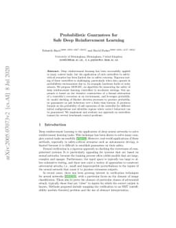 Probabilistic Guarantees for Safe Deep Reinforcement Learning